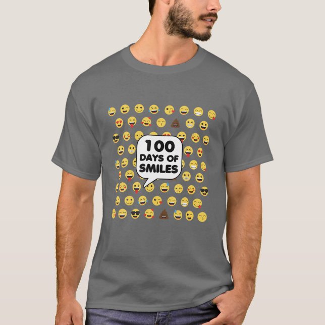 Camiseta 100 Días De Sonrisas Chicas De Emoji (Anverso)