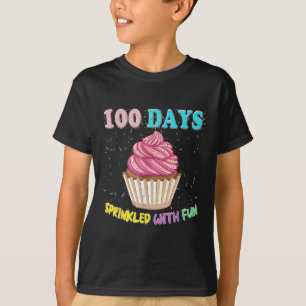 Camiseta 100 días de tarta rosada divertida 100 días de S