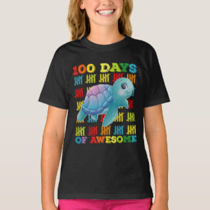 Camiseta 100 Días De Tortuga Impresionante 100º Día De Escu
