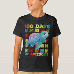 Camiseta 100 Días De Tortuga Impresionante 100º Día De Escu