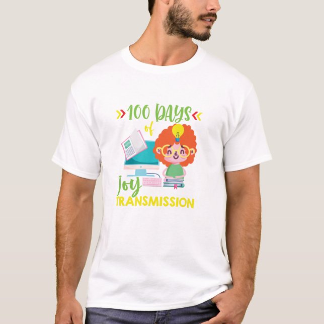 Camiseta 100 Días De Transmisión De Alegría 100 Días De Esc (Anverso)