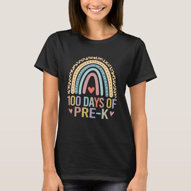 Camiseta 100 Días De Un Maestro De Preescolar Más Inteligen (Anverso)