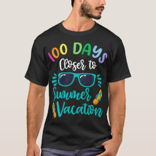 Camiseta 100 Días De Vacaciones Escolares De Niños En Veran