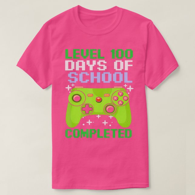 Camiseta 100 días de videojuegos escolares Stu, profesora d (Diseño del anverso)