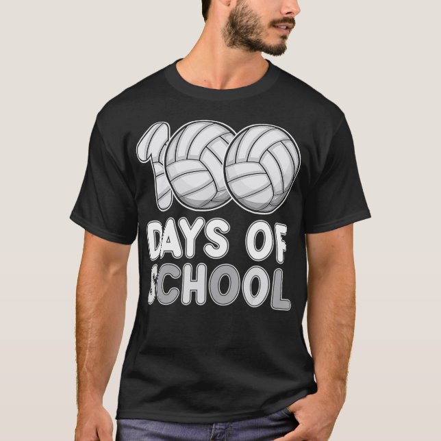 Camiseta 100 Días De Voleibol Escolar 100 Días De Escuela  (Anverso)