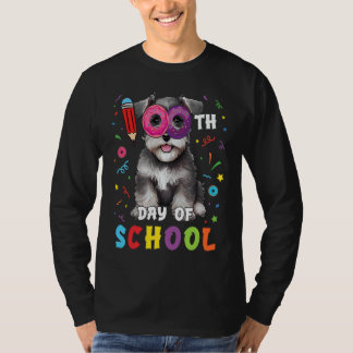 Camiseta 100 días del Día de la Escuela Schnauzer Dog Donut