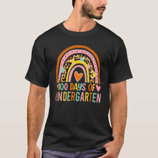 Camiseta 100 días del leopardo arcoiris infantil