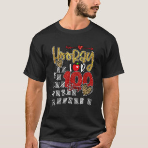 Camiseta 100 días del leopardo Corazón feliz 100 días