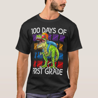 Camiseta 100 días del primer curso de dinosaurio Dino Trex