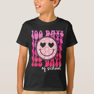 Camiseta 100 Días Día De La Escuela Cara Sonriente De Marga
