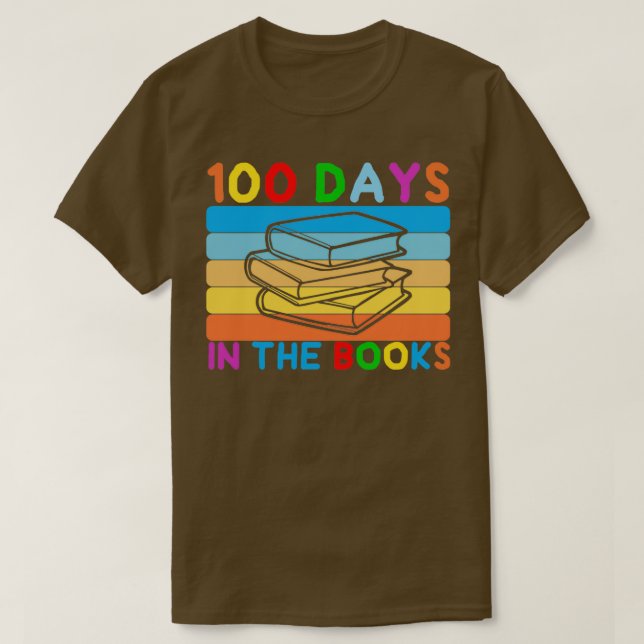 Camiseta 100 días en los libros leyendo a estudiante y prof (Diseño del anverso)