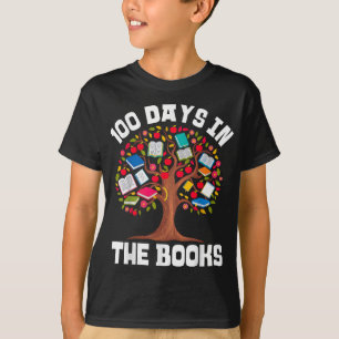 Camiseta 100 días en los libros leyendo docente 100 días