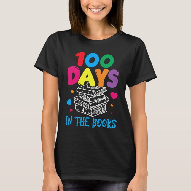 Camiseta 100 Días en los Libros  Libro  Enseñanza de Lectur (Anverso)