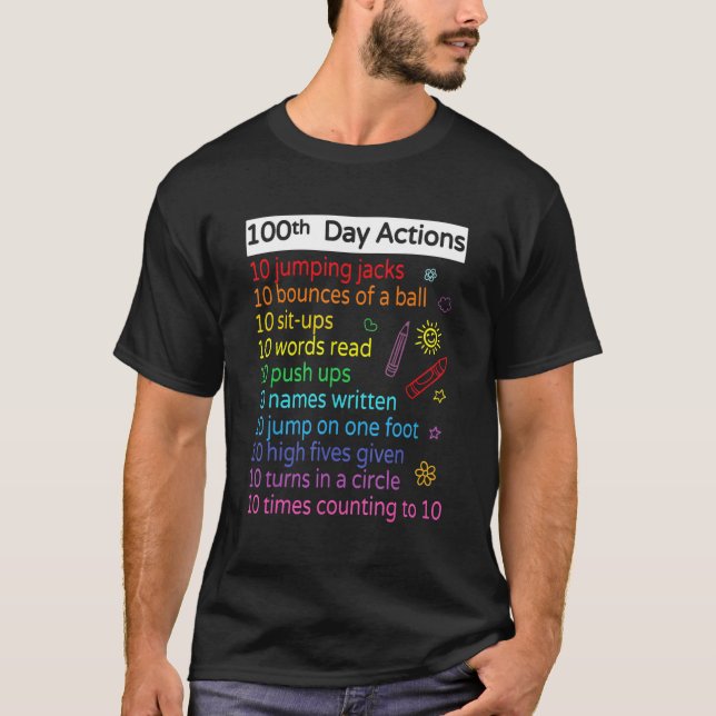 Camiseta 100 Días Escolares 100ª Actividad Profesores Niños (Anverso)