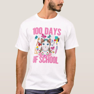 Camiseta 100 Días Escolares 100 Días Profesores De Gatos 10