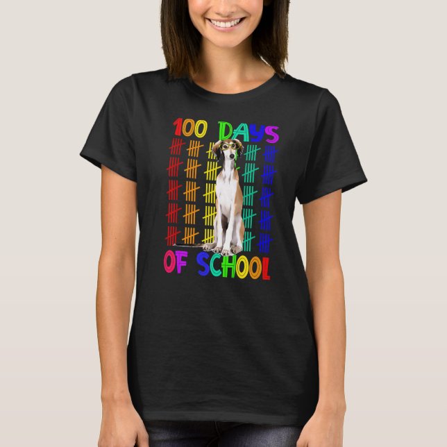 Camiseta 100 Días Escolares Borzoi Perro Con Gafas Smar (Anverso)