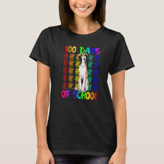 Camiseta 100 Días Escolares Borzoi Perro Con Gafas Smar