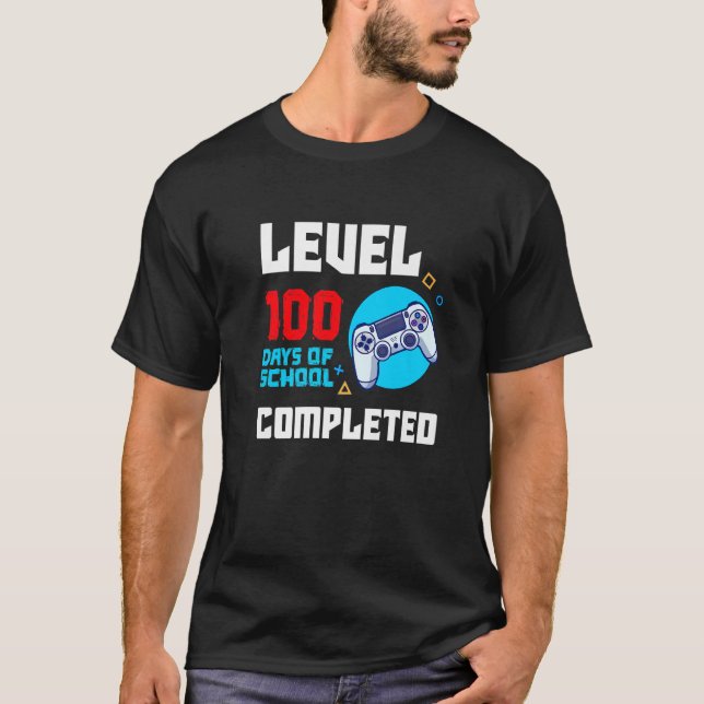 Camiseta 100 días escolares completaron el juego 100º día (Anverso)