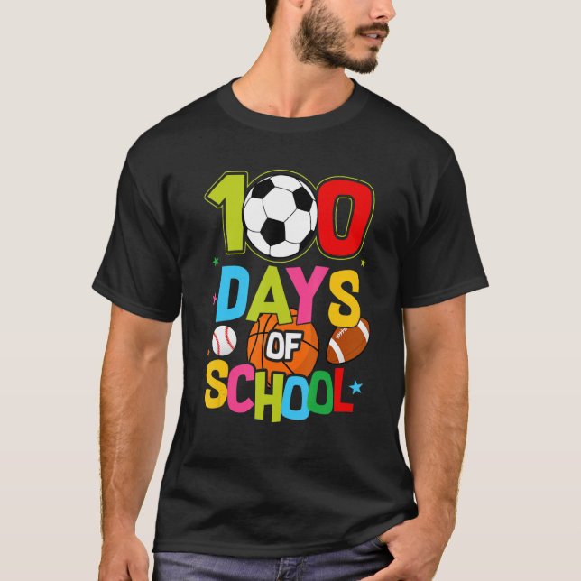 Camiseta 100 Días Escolares De Baloncesto (Anverso)