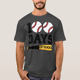 Camiseta 100 Días Escolares De Maestros De Béisbol O Estudi