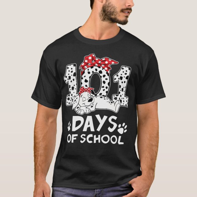 Camiseta 100 Días Escolares De Mujeres De Perro Dalmatianas (Anverso)