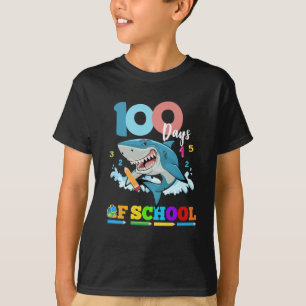 Camiseta 100 Días Escolares De Niños Amante De Tiburones Ch