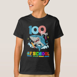 Camiseta 100 Días Escolares De Niños Amante De Tiburones Ch