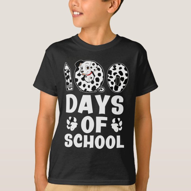 Camiseta 100 Días Escolares De Niños Dalmacianos Chicas 100 (Anverso)
