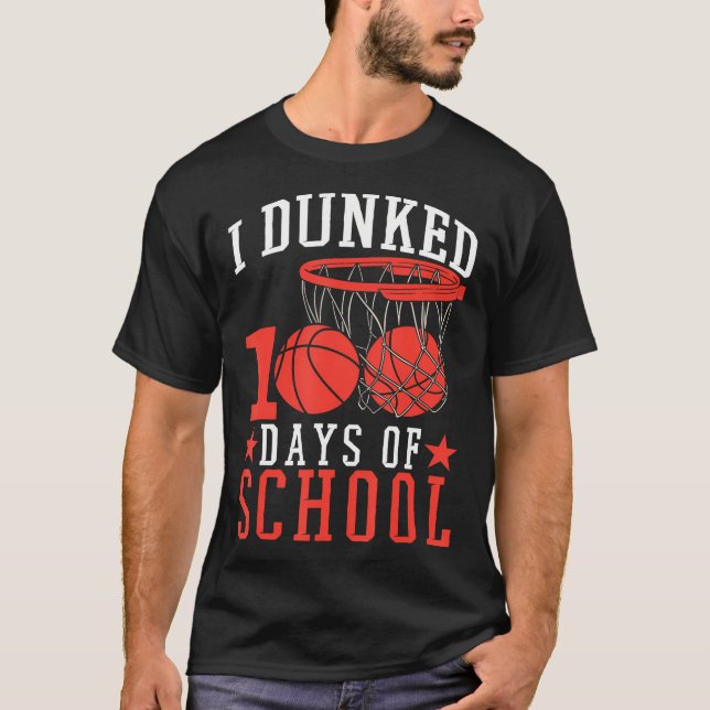 Camiseta 100 Días Escolares De Niños De Baloncesto (Anverso)
