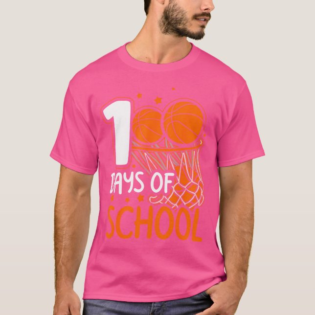 Camiseta 100 Días Escolares De Niños De Baloncesto 100 Días (Anverso)