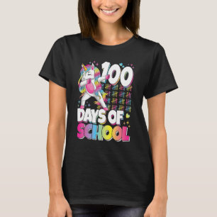 Camiseta 100 días escolares de Rainbow Unicorn 100 días