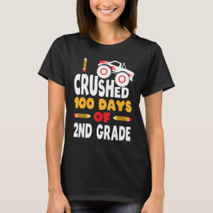 Camiseta 100 Días Escolares De Segundo Grado Monstruo Camió