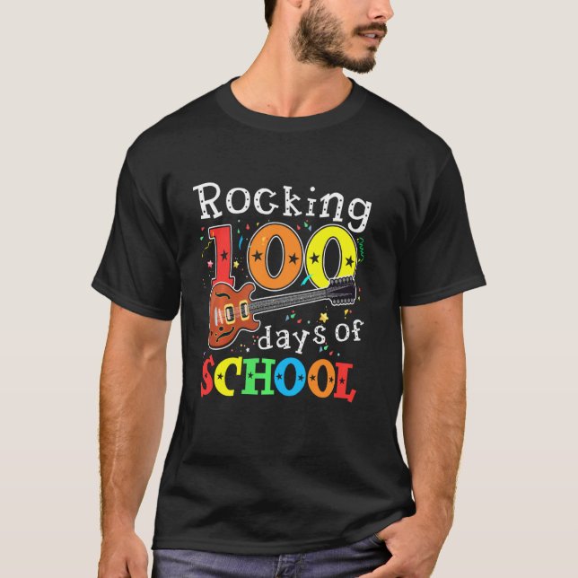 Camiseta 100 Días Escolares De Teatro De Música De Guitarra (Anverso)