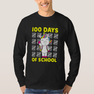 Camiseta 100 Días Escolares De Unicornio Con Mochila Scho