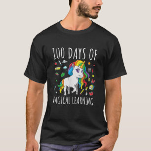 Camiseta 100 Días Escolares De Unicornio Tee 100 Días Escol