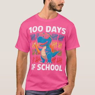 Camiseta 100 Días Escolares Dino 100º Día De La Escuela Din