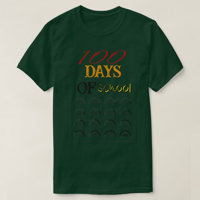 Camiseta 100 Días Escolares Esenciales De Escolar (Diseño del anverso)