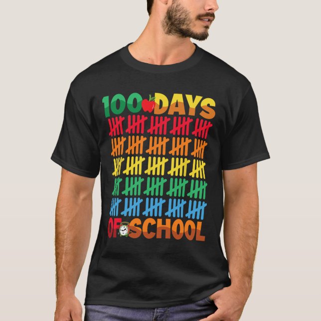 Camiseta 100 Días Escolares Felices 100 Días De Enseñanza E (Anverso)
