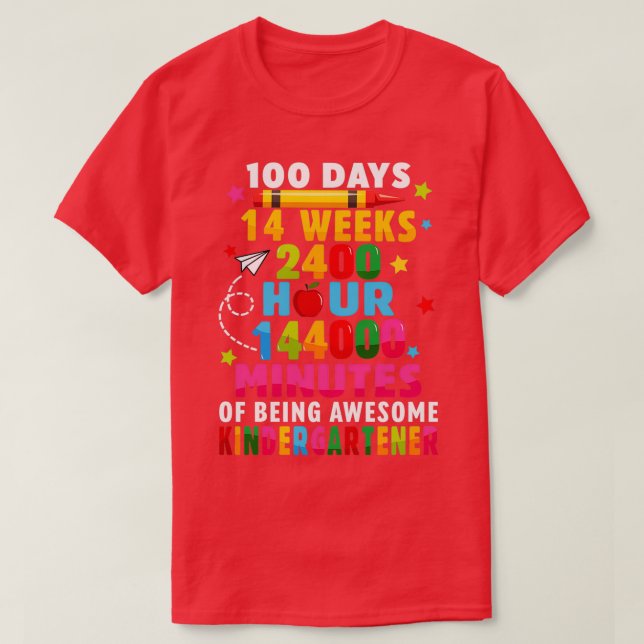 Camiseta 100 Días Escolares Felices 100 Días De Jardín De N (Diseño del anverso)