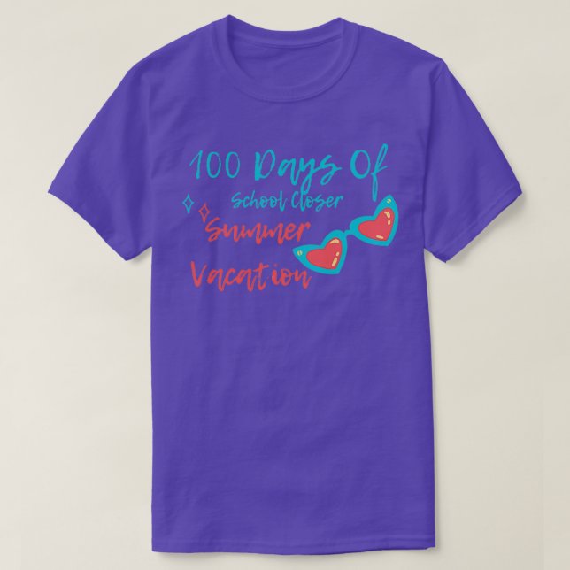 Camiseta 100 Días Escolares Más Cercanos Vacaciones De Vera (Diseño del anverso)