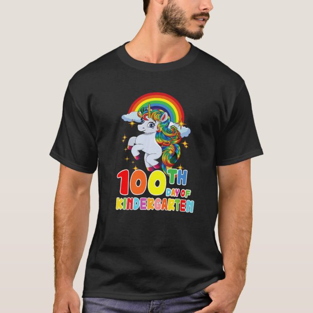 Camiseta 100 días felices de aprendizaje mágico en guarderí (Anverso)
