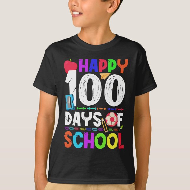 Camiseta 100 días felices de clases - 100° día de clases (Anverso)