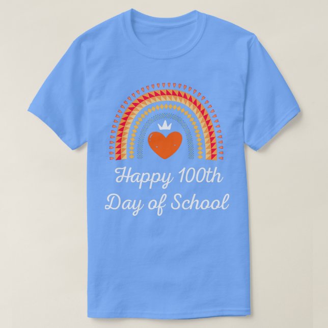 Camiseta 100 días felices de clases para profesores para ni (Diseño del anverso)
