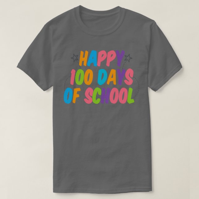 Camiseta 100 días felices de clases para profesores para ni (Diseño del anverso)
