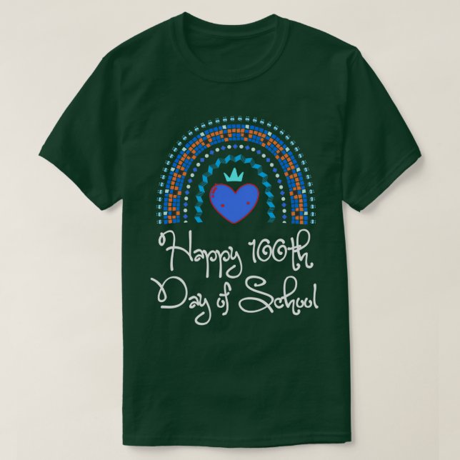 Camiseta 100 días felices de clases para profesores para ni (Diseño del anverso)