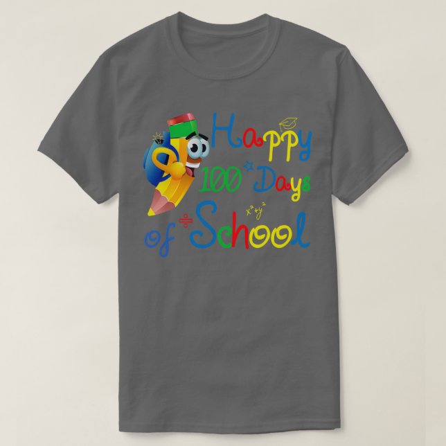 Camiseta 100 días felices de clases para profesores para ni (Diseño del anverso)