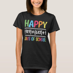 Camiseta 100 días felices de ecuación de matemáticas escola