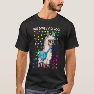 Camiseta 100 Días Felices De La Escuela Llama Profesor Chic