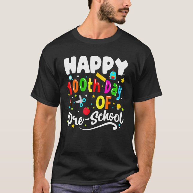 Camiseta 100 Días Felices De Maestros De Preescolar Niños G (Anverso)