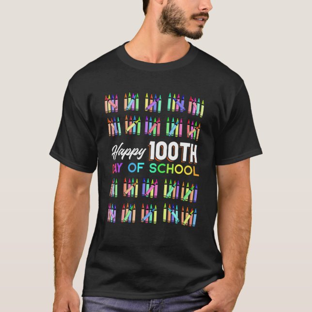 Camiseta 100 Días Feliz Día De Los Maestros Escolares (Anverso)
